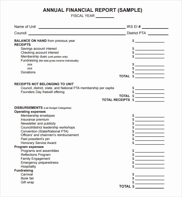 Church Financial Report Template New 10 Annual Financial Report Templates
