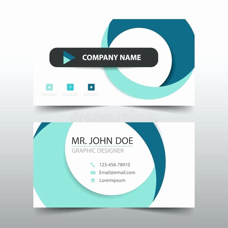 Circle Business Card Template Awesome Circle Business Card Template Download Blue Corporate Name