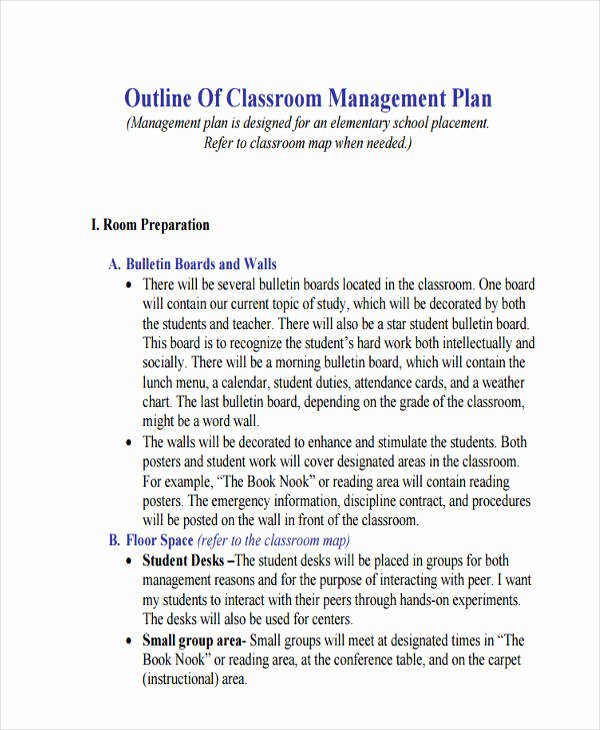 Classroom Management Plan Template Elementary Unique 47 Management Plan Examples Pdf Word Pages