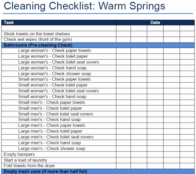 Cleaning Business Checklist Template Beautiful Fice Cleaning Schedule and Checklist Template Excel V