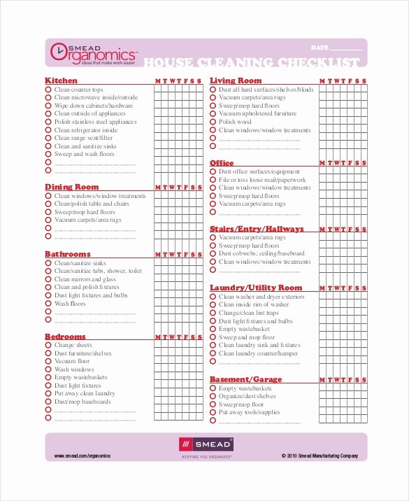 Cleaning Business Checklist Template Fresh Cleaning Checklist Template 35 Word Excel Pdf
