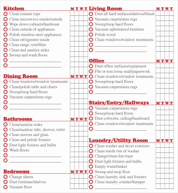 Cleaning Business Checklist Template Luxury 7 House Cleaning Checklist Templates – Pdf Doc