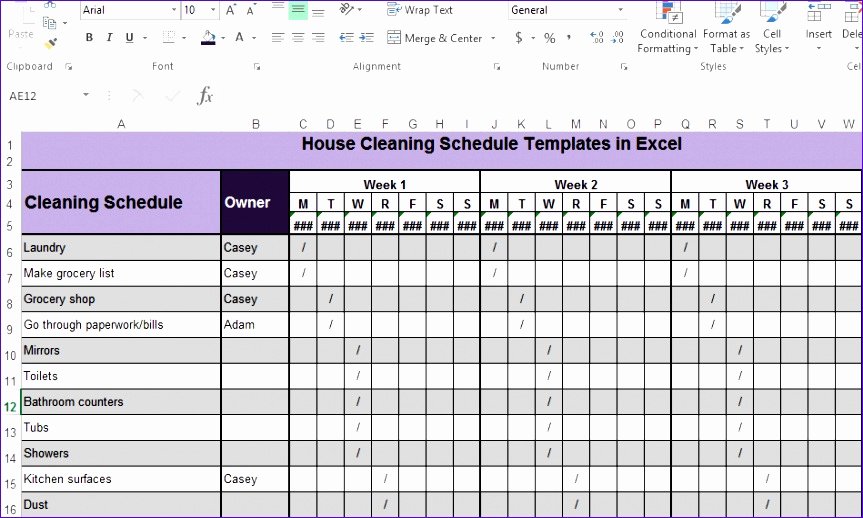 Cleaning Schedule Template Excel New 6 Microsoft Excel Employee Schedule Template