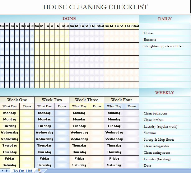 Cleaning Service Checklist Template Awesome Checklist for House Cleaning