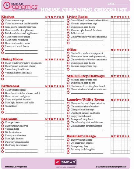 Cleaning Service Checklist Template Lovely 9 Best Of Maid Service Checklist Printable House