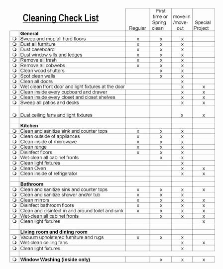 Cleaning Service Checklist Template Lovely Free Printable Cleaning Contract forms Services
