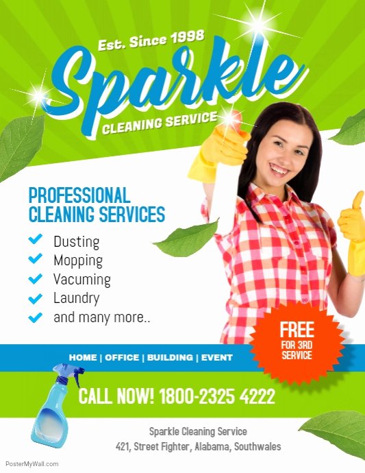Cleaning Service Flyer Template Inspirational Cleaning Service Flyer Poster Template