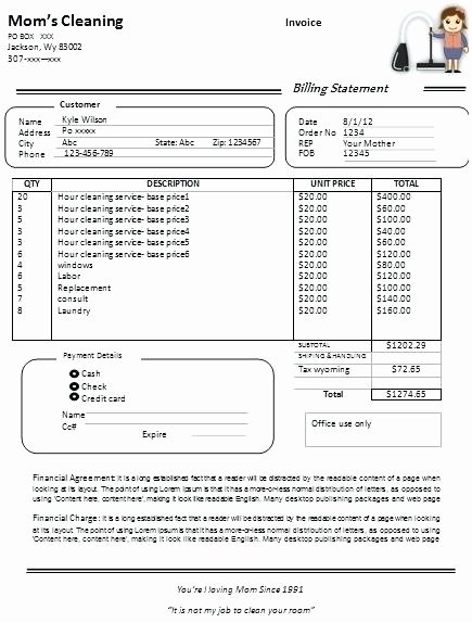 Cleaning Service Invoice Template Awesome Carpet Cleaning Invoice Free Download Rusinfobiz