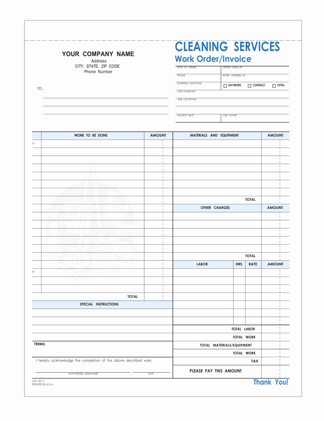 Cleaning Service Invoice Template Best Of Free Printable Cleaning Service Invoice Templates 10