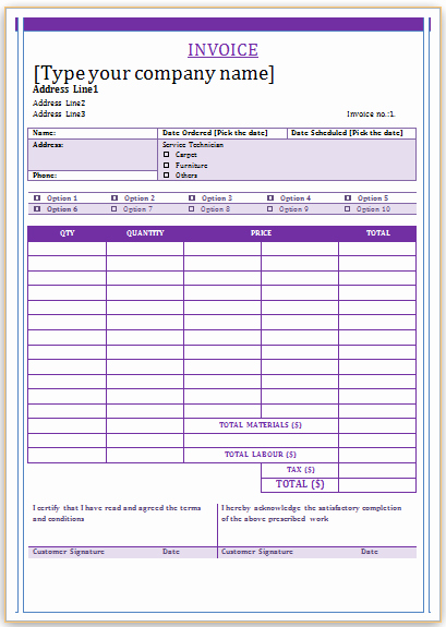 Cleaning Service Invoice Template New Professional Carpet Cleaning Invoice Templates Impress