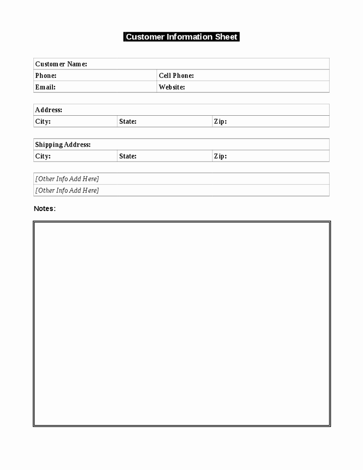 Client Information Sheet Template Excel Beautiful Use This Simple Customer Information Template to Keep A