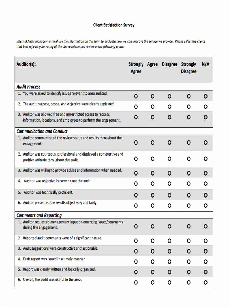 Client Satisfaction Survey Template Elegant the Gallery for Questionnaire format for Research