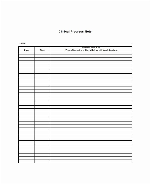 Clinical Progress Notes Template Elegant Blank Nursing Notes Template