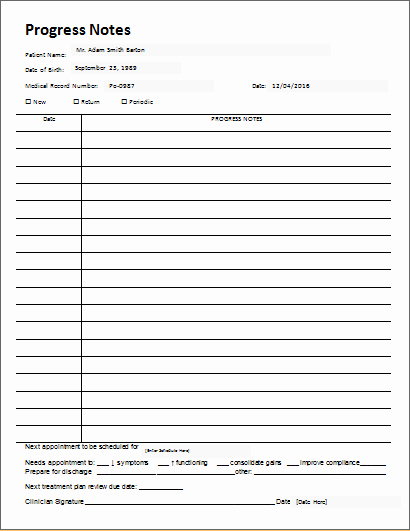 Clinical Progress Notes Template Fresh Pin by Alizbath Adam On Health forms