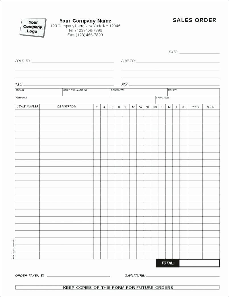 Clothing order form Template Luxury Template Excel order Sheet Template