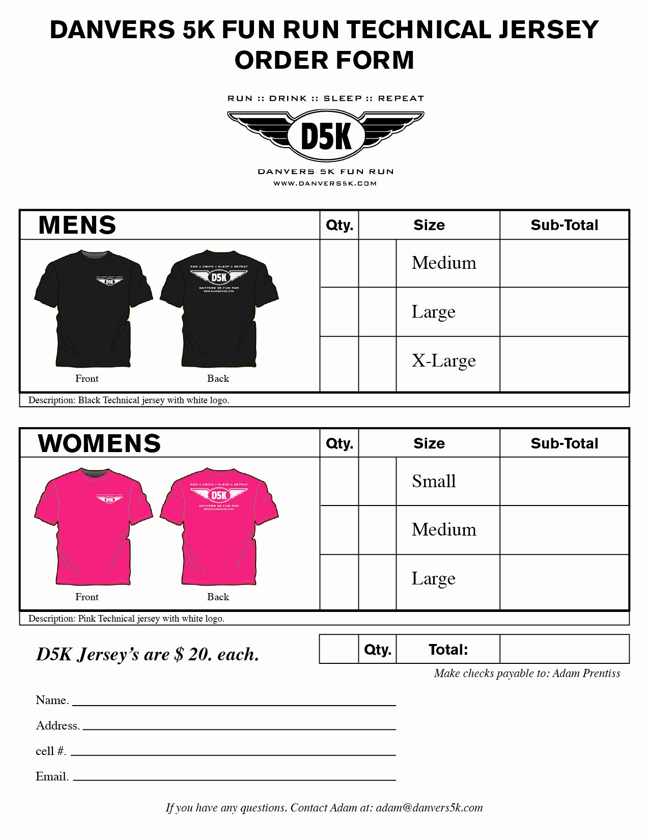 Clothing order form Template New T Shirt order form Template