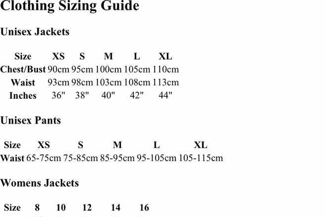 Clothing Size Chart Template Elegant 2 Clothing Size Chart Free Download
