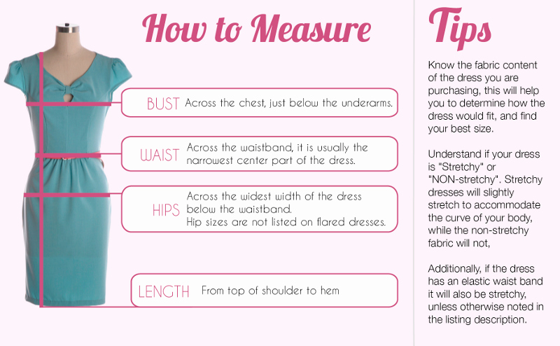 Clothing Size Chart Template Elegant Size Guide Women S Vintage Style Dresses &amp; Accessories