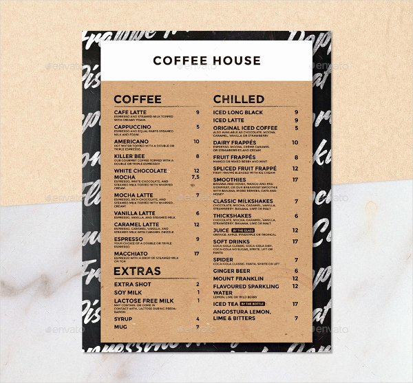 Coffee Shop Menu Template Awesome 22 Coffee Menu Templates Free Psd Eps Illustrator Png