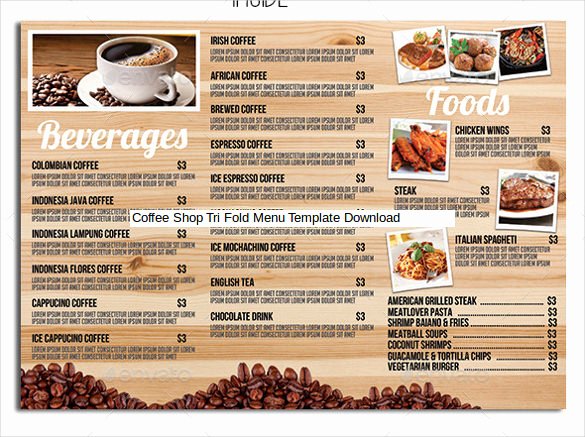 Coffee Shop Menu Template Luxury 22 Tri Fold Menu Templates – Free Sample Example format