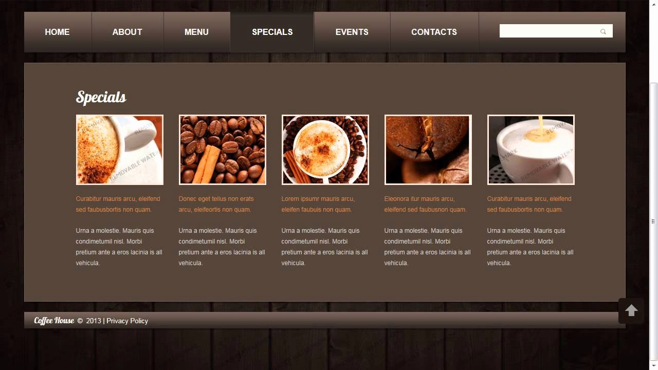 Coffee Shop Website Template Unique Coffee Shop Website Template