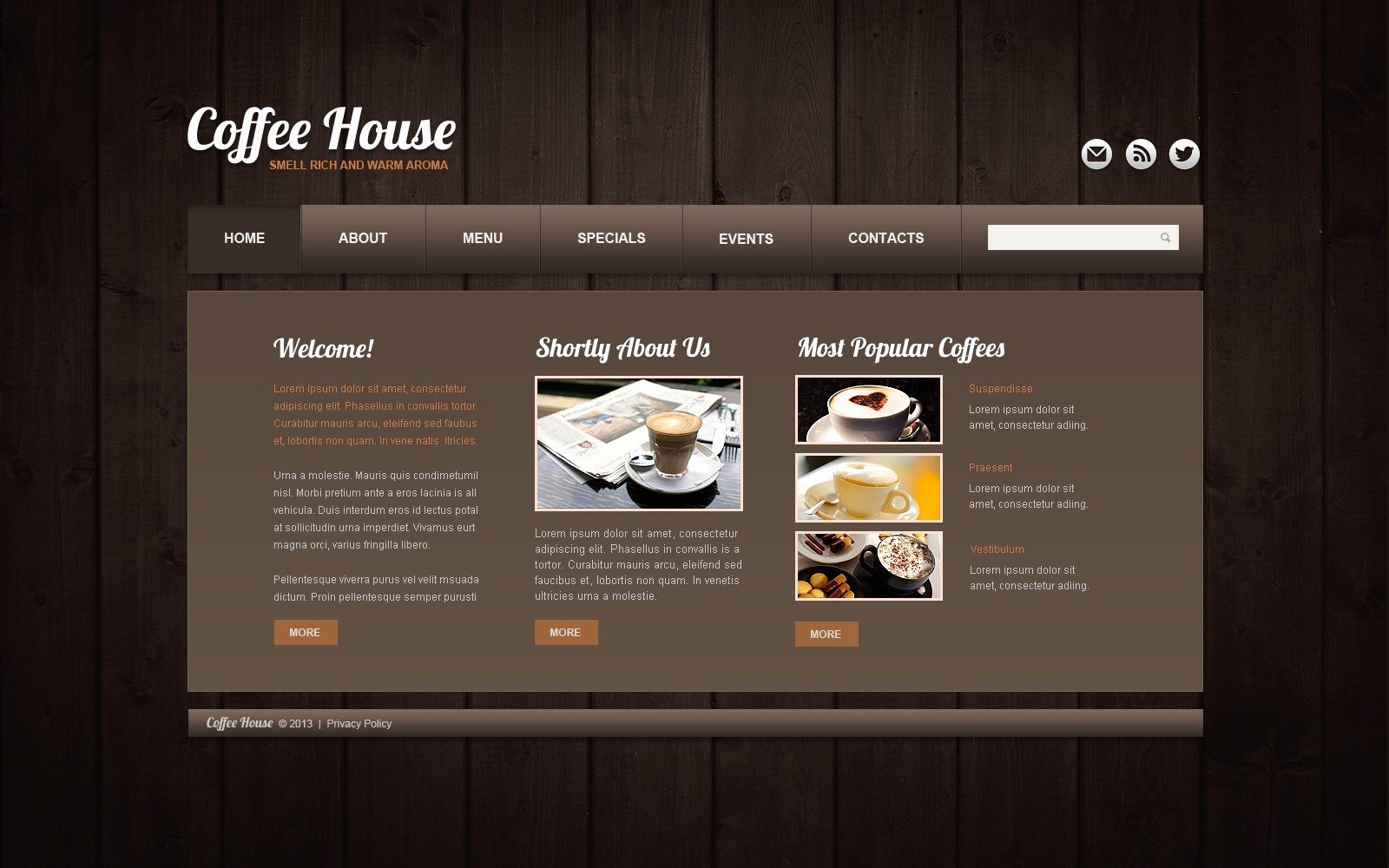 Coffee Shop Website Template Unique Coffee Shop Website Template