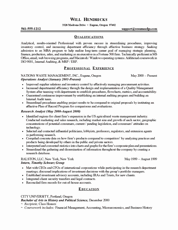 College App Resume Template Lovely Business School Admission Resume