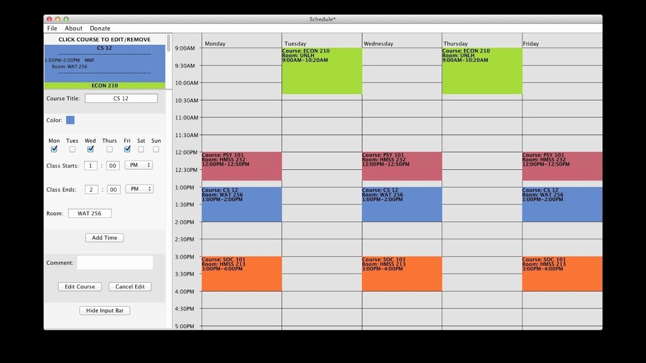 College Class Schedule Template Inspirational Free College Schedule Maker Builder Link In Description