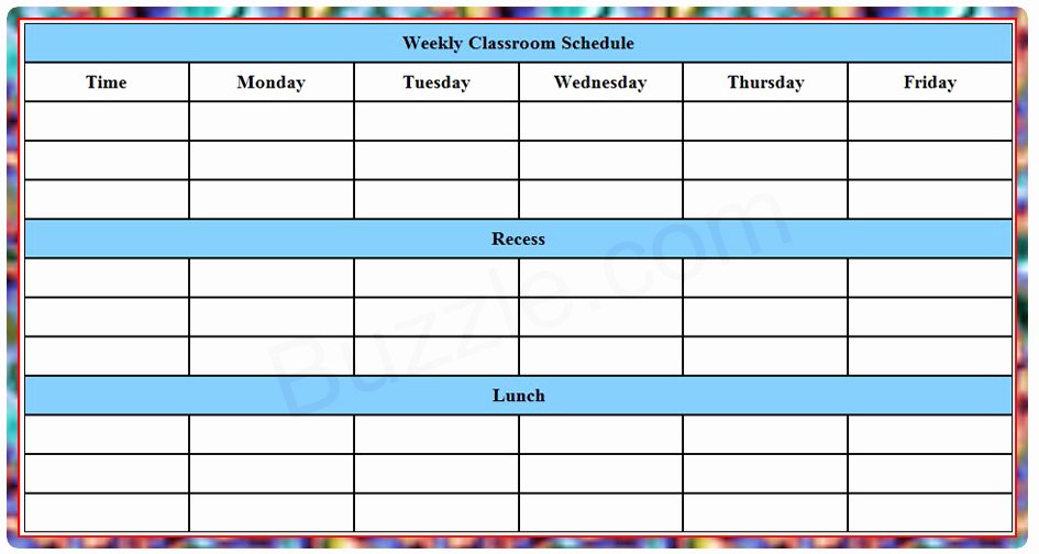 College Class Schedule Template Lovely Printable Weekly Class Schedule Template