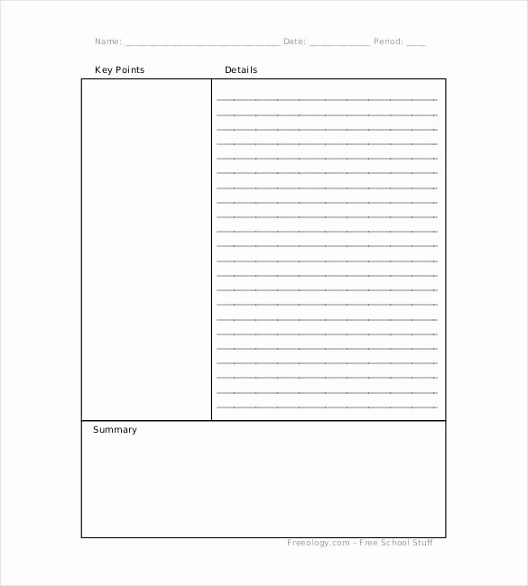 College Note Taking Template Inspirational School Cornell Notes Template – 6 Free Word Excel Pdf