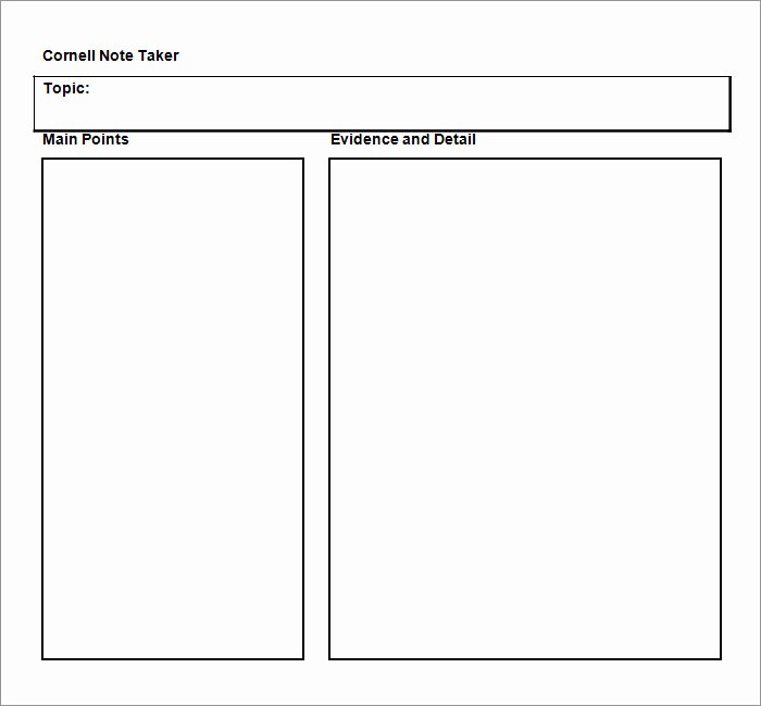 College Note Taking Template Lovely Cornell Notes Template 51 Free Word Pdf format