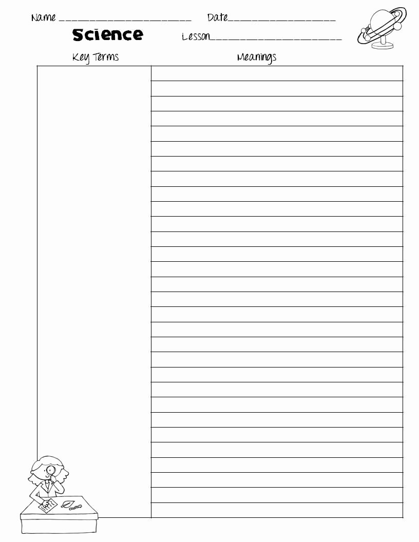 College Note Taking Template Luxury Cornell Notes Templates for Science Freebie