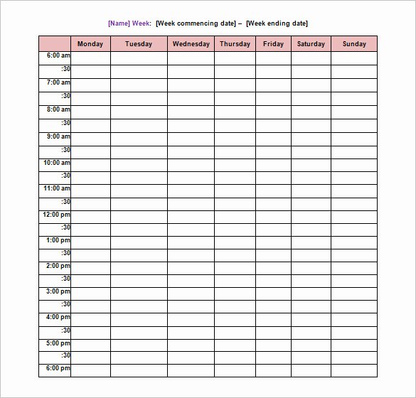 College School Schedule Template Inspirational School Schedule Template 13 Free Word Excel Pdf