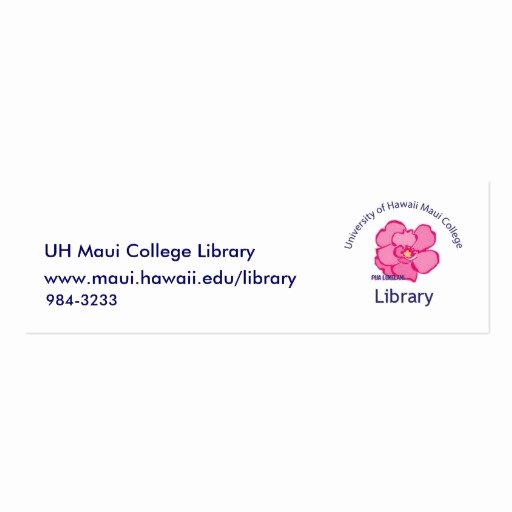 College Student Business Card Template Fresh Maui College Library Business Card Templates