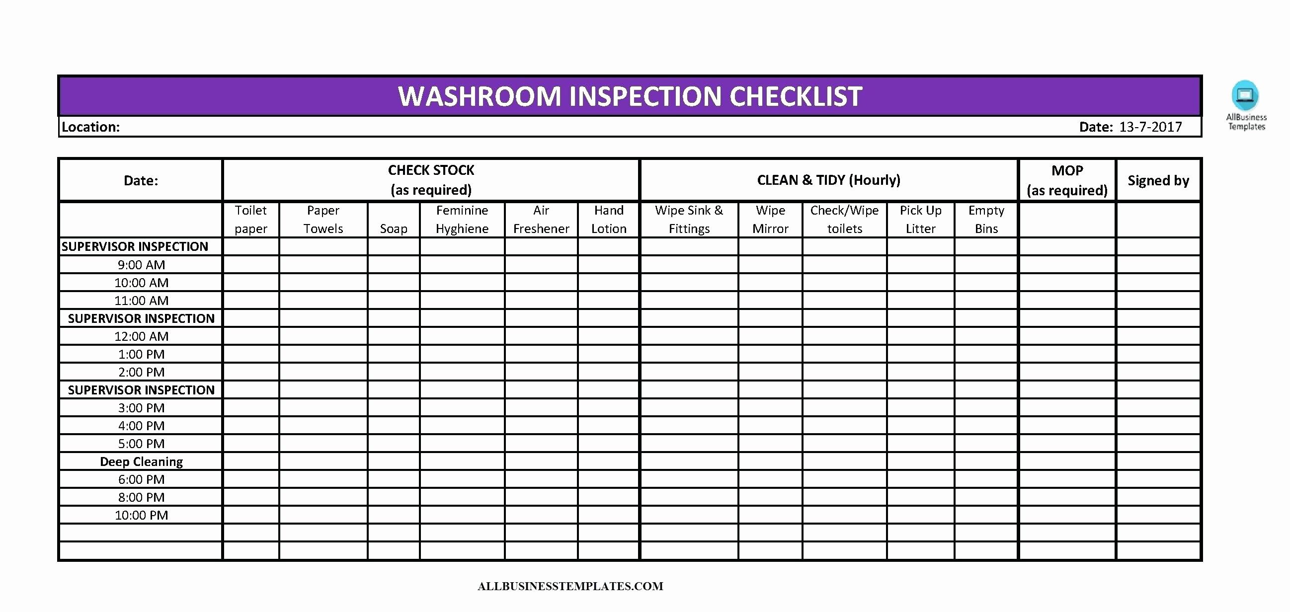 Commercial Cleaning Checklist Template Lovely Cleaning Checklist Template Excel Baskanai
