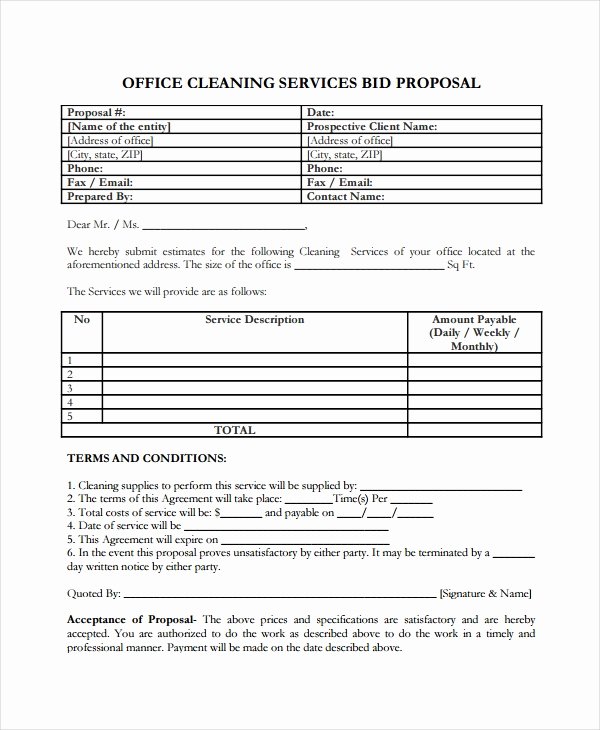 Commercial Cleaning Estimate Template Elegant Service Proposal Template 14 Free Word Pdf Document
