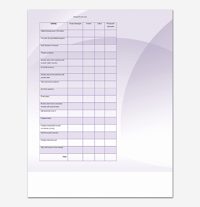Commercial Construction Punch List Template Luxury Punch List Template 14 Word Excel Pdf format