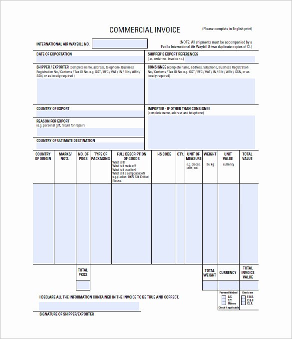 Commercial Invoice Template Excel Beautiful 30 Mercial Invoice Templates Word Excel Pdf Ai