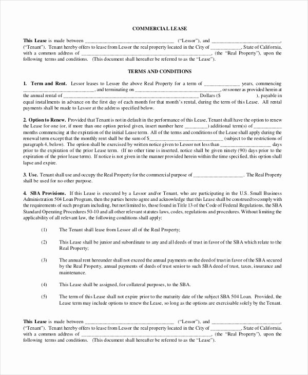 Commercial Lease Agreement Template Free Awesome Mercial Rental Agreement – 17 Free Word Pdf Documents