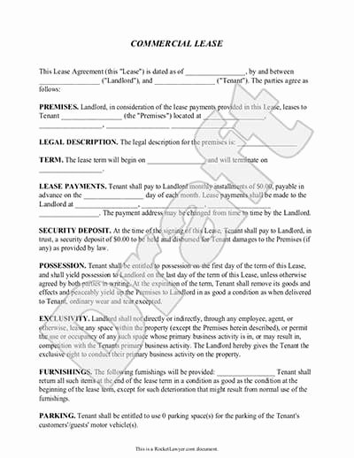 Commercial Lease Agreement Template Free Beautiful Mercial Lease Agreement