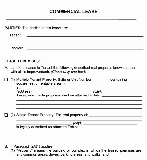Commercial Lease Agreement Template Free Elegant 6 Free Mercial Lease Agreement Templates Excel Pdf