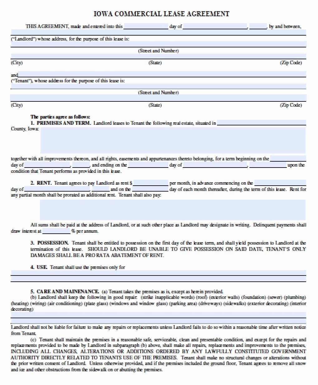Commercial Lease Agreement Template Free Lovely Addendum to Mercial Lease Agreement Template