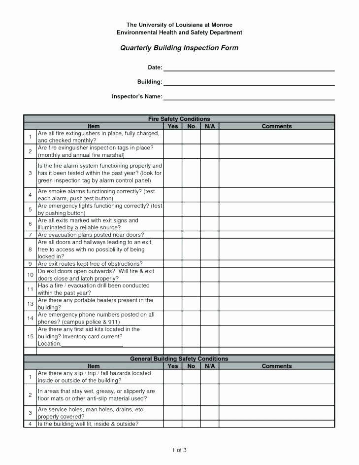 Commercial Property Inspection Checklist Template Luxury Mercial Property Building Inspection Checklist Template
