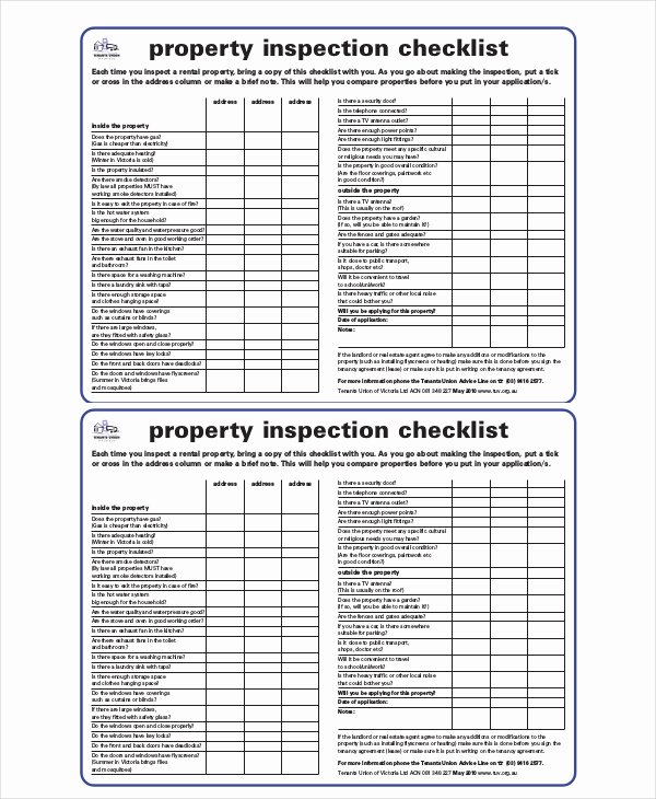 Commercial Property Inspection Checklist Template Unique House Inspection Checklist 14 Pdf Word Download