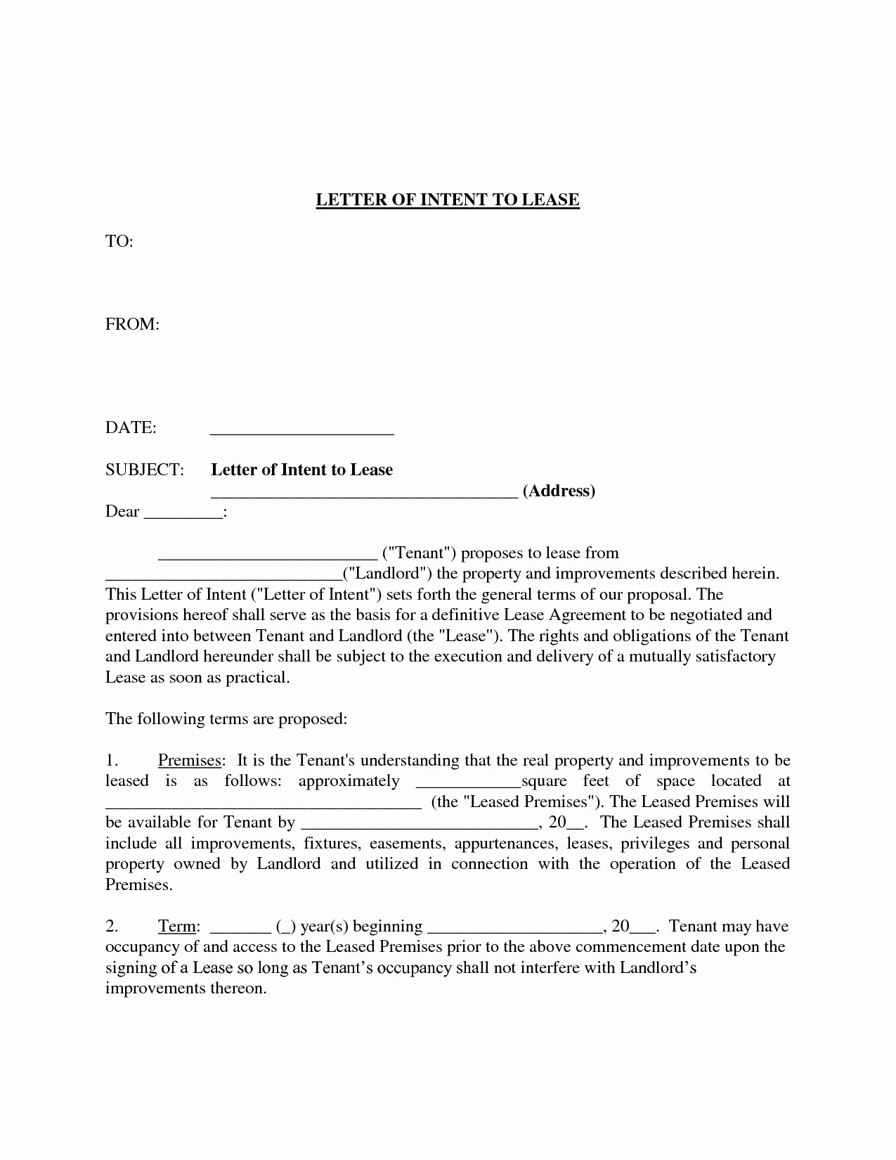 Commercial Real Estate Loi Template Fresh Mercial Lease Letter Intent Template Collection