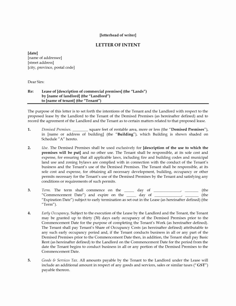 Commercial Real Estate Loi Template Lovely Mercial Lease Letter Intent User Manuals