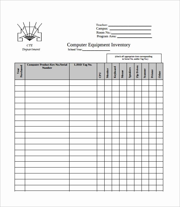 Computer Inventory Excel Template Inspirational 14 Equipment Inventory Templates