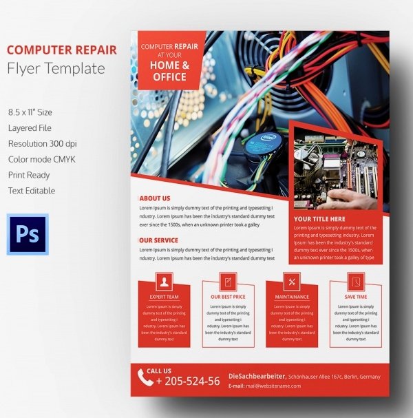Computer Repair Flyer Template Elegant Puter Repair Flyer Template – 21 Free Psd Ai format