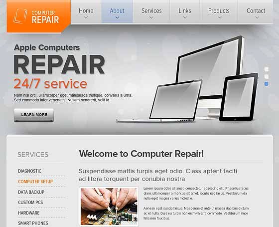 Computer Repair Website Template Awesome Puter Repair Website Templates Pc Repair themes