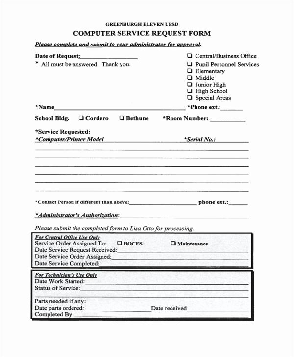 Computer Repair Work order Template Best Of 34 Service forms In Pdf